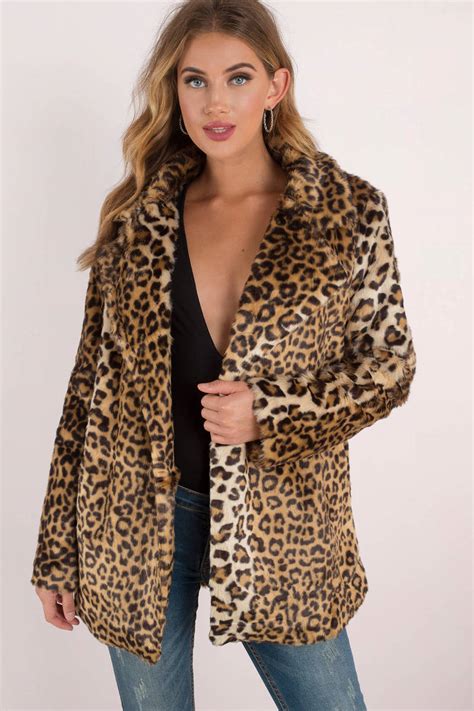 faux fur leopard jacket|faux fur leopard print coats.